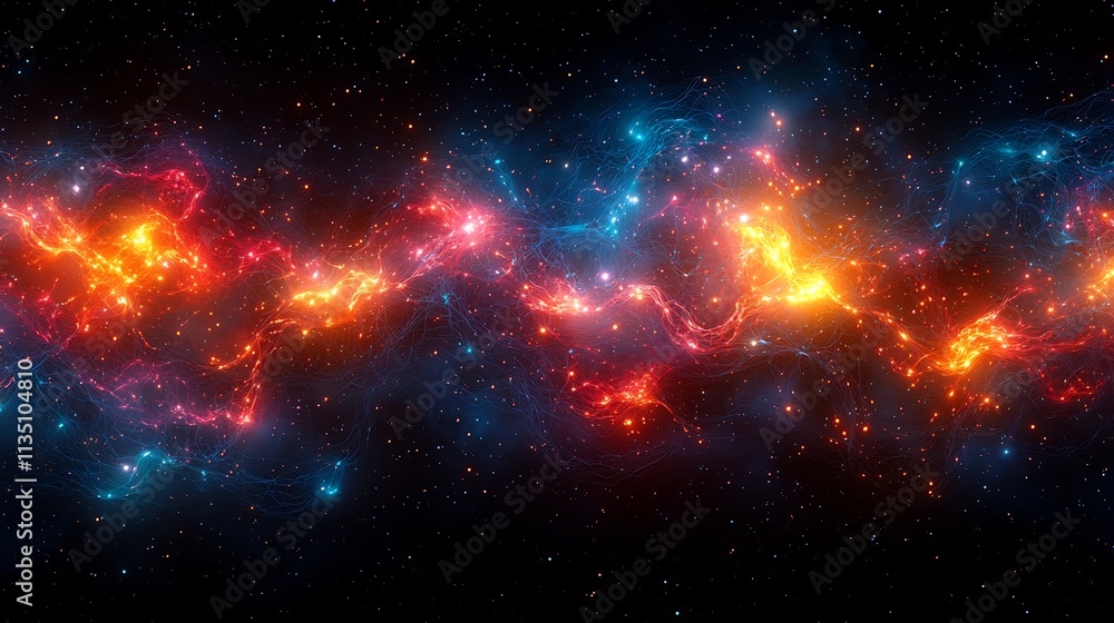 Fototapeta premium Glowing Neural Network Visualizing Sentiment in Digital Data Streams