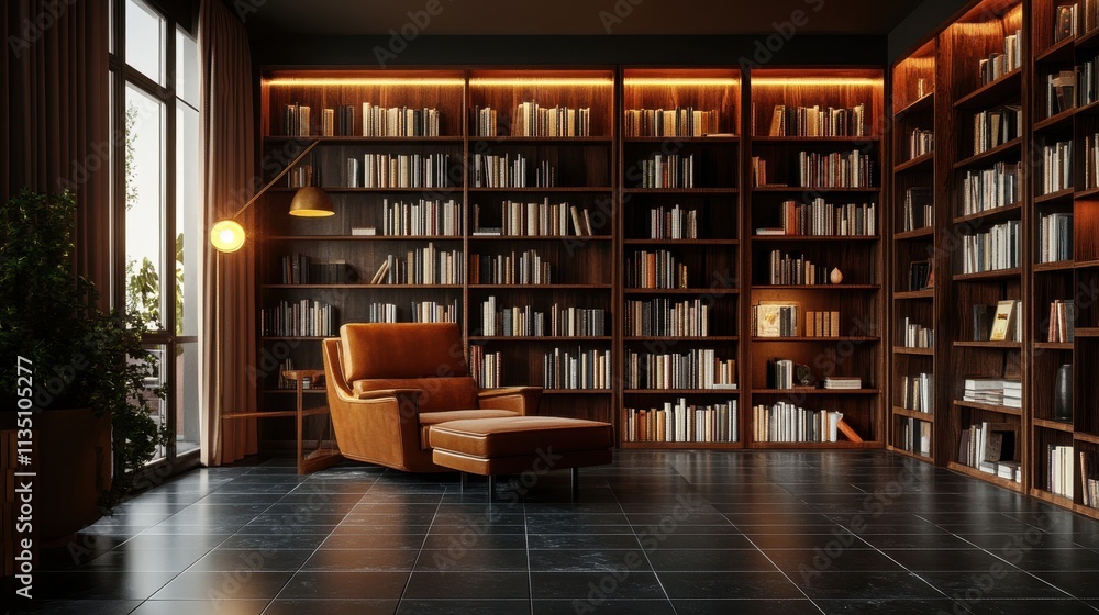 Cozy Reading Nook with Modern Library Design Cozy Reading Nook with Modern Library Design