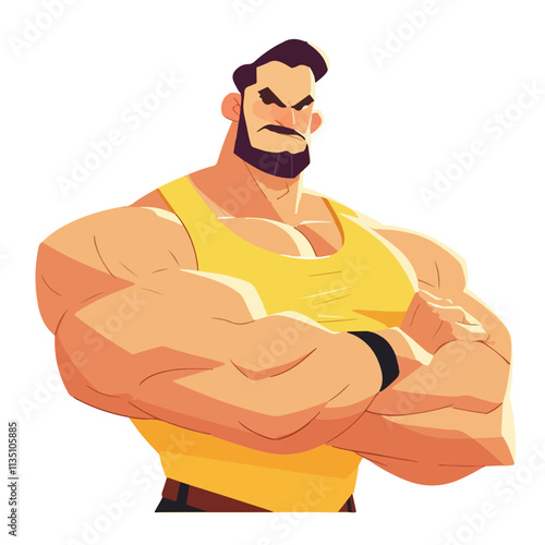 Illustration of a muscular man and bodybuilder face vector