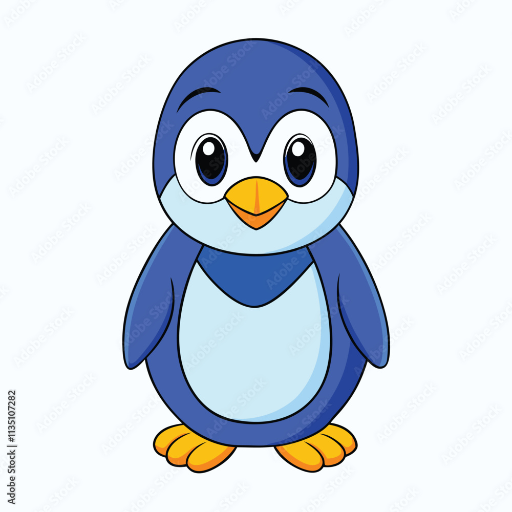 Obraz premium A cute penguin cartoon vector 