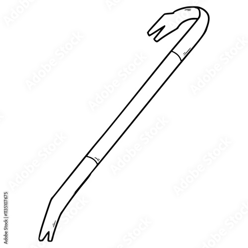 crowbar illustration hand drawn outline vector