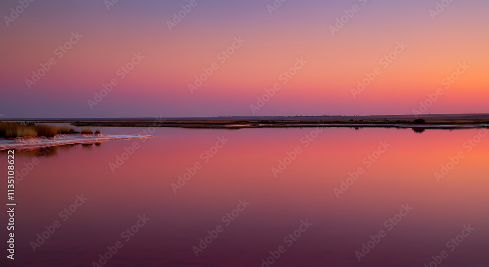 Obraz premium sunset over the river