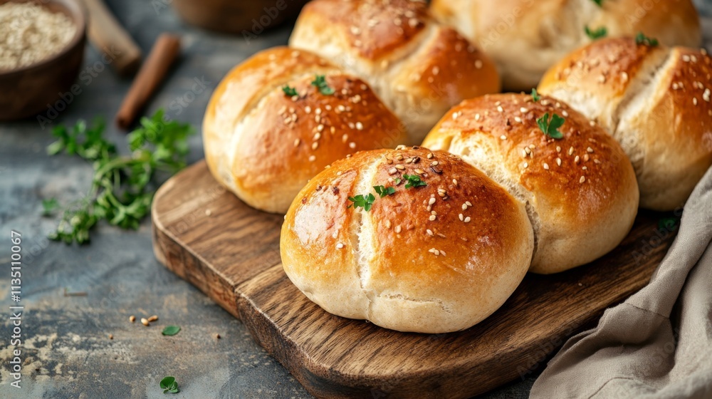 Golden Baked Rolls with Sesame Seeds Golden Baked Rolls with Sesame Seeds