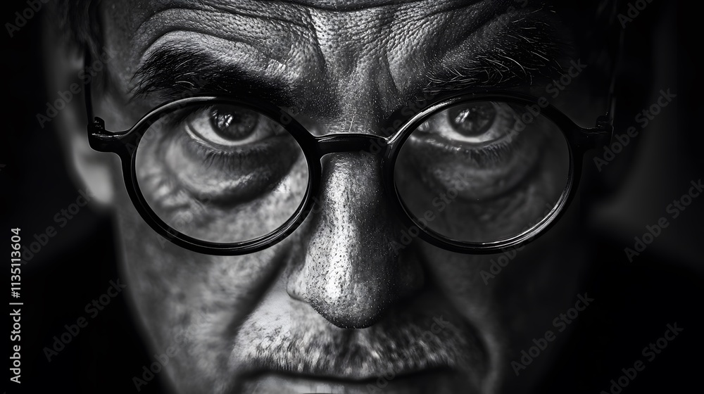 A dramatic black and white portrait of a man A dramatic black and white portrait of a man