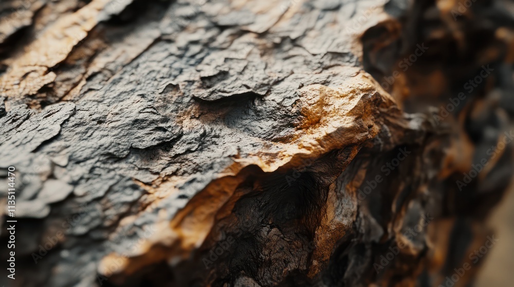 A highly detailed macro image showcasing the rough and textured surface of tree bark with distinct natural patterns and varying shades of brown and gray. A highly detailed macro image showcasing the rough and textured surface of tree bark with distinct natural patterns and varying shades of brown and gray.