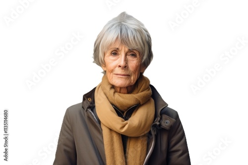 Portrait of an elderly woman in the city. Mature woman in the city.