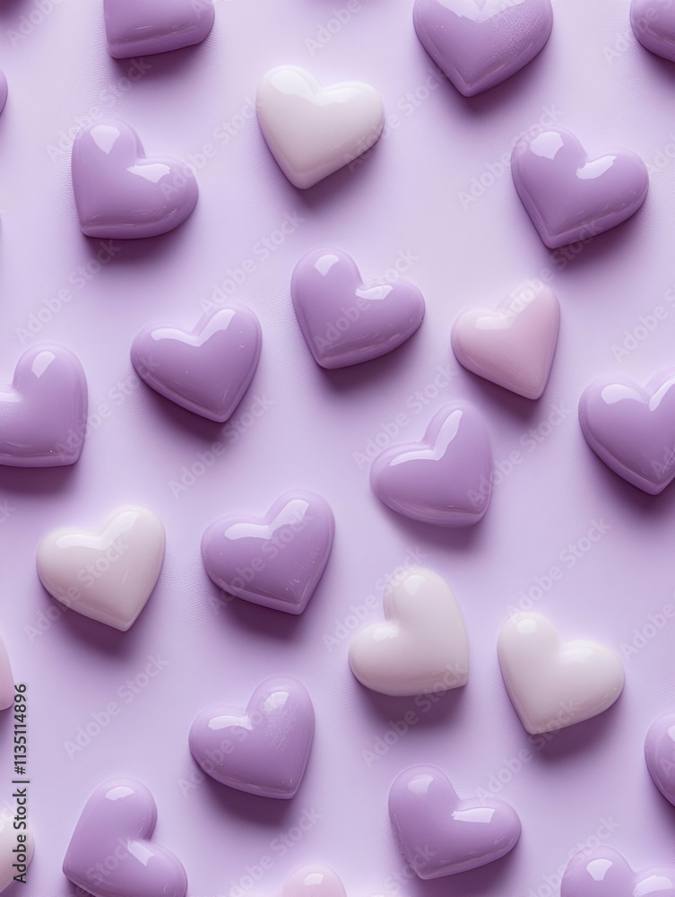 A colorful arrangement of heart-shaped candies on a pastel background. A colorful arrangement of heart-shaped candies on a pastel background.