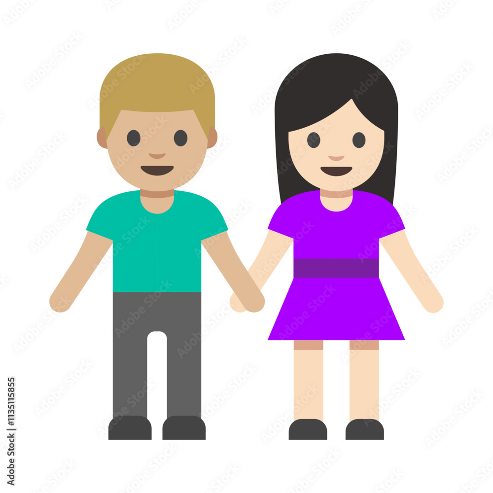 Light skin Man and Woman Holding Hands Clipart Illustration Light skin Man and Woman Holding Hands Clipart Illustration