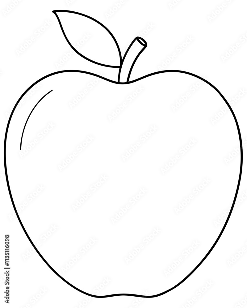 Apple Line Art Illustration Clean and Modern Fruit Design Apple Line Art Illustration Clean and Modern Fruit Design