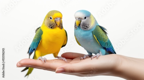 Budgies birds melopsittacus undulatus bird isolated on transparent background. photo