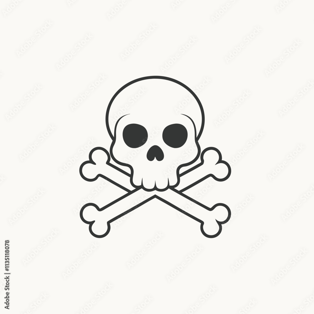 skull crossbones minimalist vector line icon. Isolated vector illustration. Cute skull icon vector for web and mobile app skull crossbones minimalist vector line icon. Isolated vector illustration. Cute skull icon vector for web and mobile app