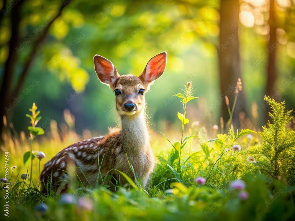 Rescuing Fawn: A Kitz Laid on the Edge of a Meadow to Prevent Harm from Mowers, Illustrating Wildlife Conservation Efforts in Nature Rescuing Fawn: A Kitz Laid on the Edge of a Meadow to Prevent Harm from Mowers, Illustrating Wildlife Conservation Efforts in Nature