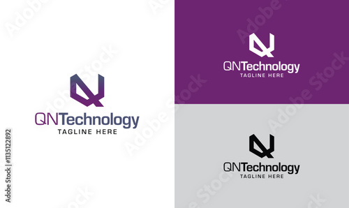 Quantum, Computing, QN, QN Logo, Tech Logo, Technology Logo, Interconnected