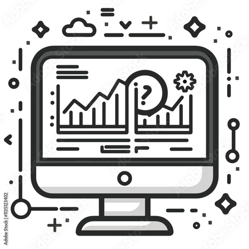 2D demand web icon in line style