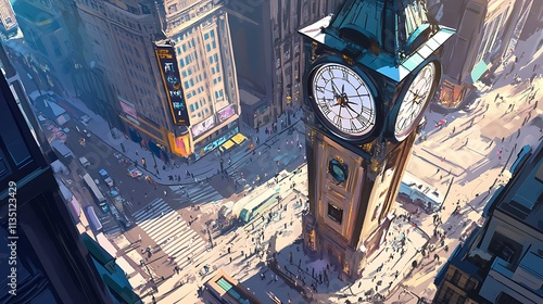 Urban Mystique Illustration with Cityscapes, Neon Lights, and Mysterious Atmosphere