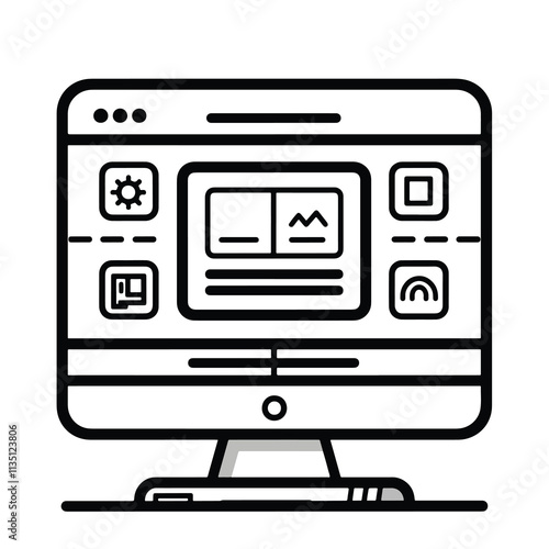 2D demand web icon in line style