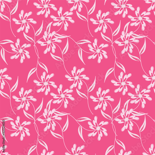 Small colorful flowers and brown flowers, hand drawn. Seamless on a light yellow background. Designed for fabric, fashion, textiles, wallpaper,