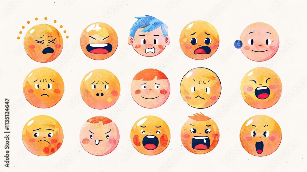 Emotion Faces Collection for Expressive Illustrations in Children Art and Educational Materials Emotion Faces Collection for Expressive Illustrations in Children Art and Educational Materials