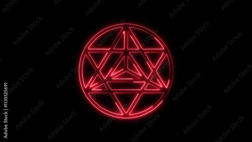 Glowing neon Geometry icon isolated on black background. HD Video motion graphic animation Glowing neon Geometry icon isolated on black background. HD Video motion graphic animation