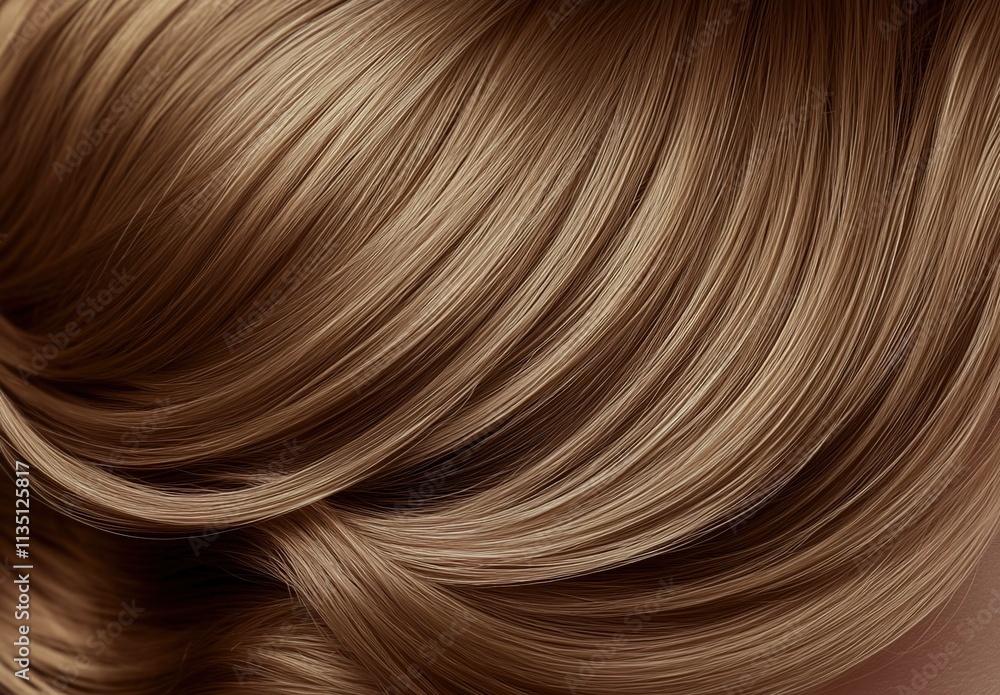 Light brown hair against a background, a close-up of a shiny Light brown hair against a background, a close-up of a shiny