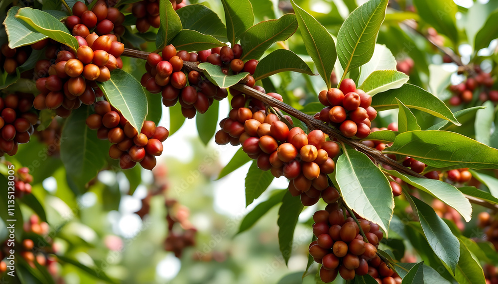 red coffee beans on a tree red coffee beans on a tree