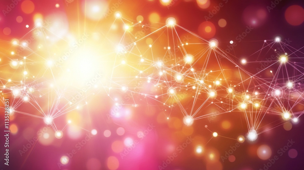 Obraz premium Abstract Network Connections Illuminated Background
