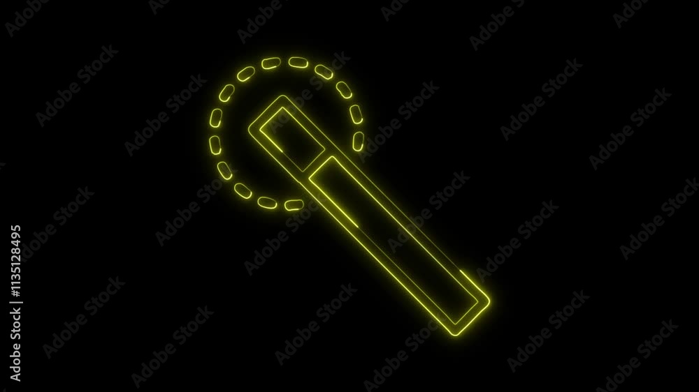 Glowing neon Magic Wand icon isolated on black background. HD Video motion graphic animation Glowing neon Magic Wand icon isolated on black background. HD Video motion graphic animation