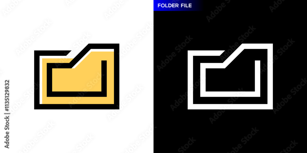 Simple folder logo. File, document, media. Icon symbol design template EPS 10. Simple folder logo. File, document, media. Icon symbol design template EPS 10.