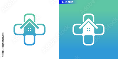 Nursing home logo. Doctor, nursing, hospital, care. Icon symbol design template EPS 10.