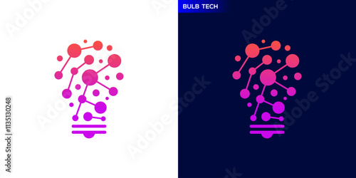 Molecule bulb logo. Electricity, idea, innovation. Icon symbol design template EPS 10.