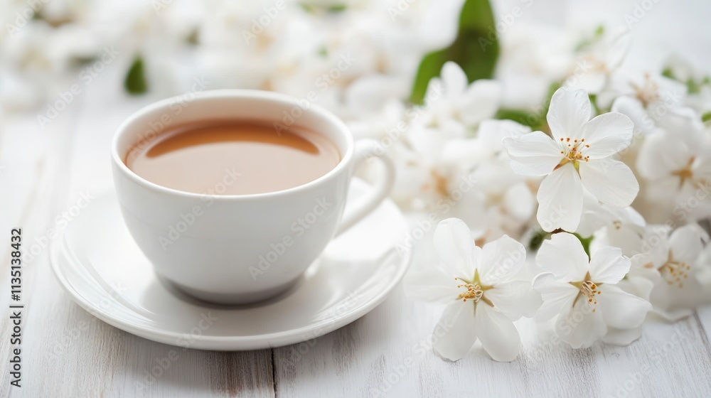 Aromatic Tea with Spring Blossoms: A Serene Morning Aromatic Tea with Spring Blossoms: A Serene Morning