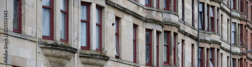 Tenement flats in poor housing area in Glasgow photo