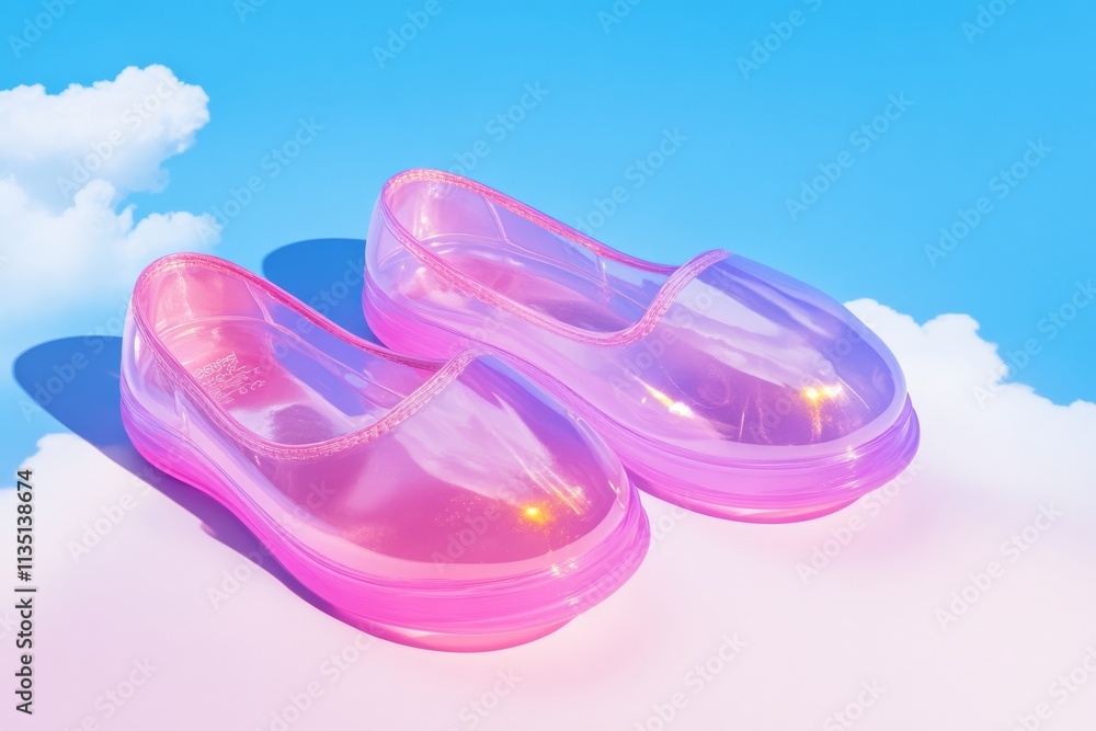 Ballet shoes floating on a cloud. Concept of ballet相关, copy space. Ballet shoes floating on a cloud. Concept of ballet相关, copy space.