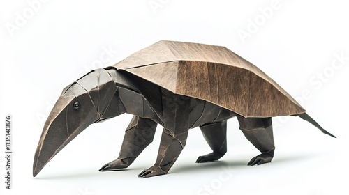 Origami: Giant Anteater isolated on white background

 photo