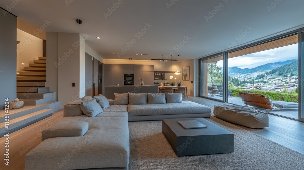 Modern Mountain View Living Room Modern Mountain View Living Room