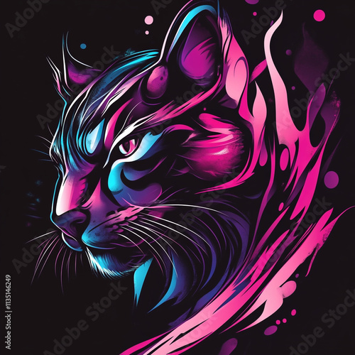 Tribal Panther anime concept full color illustration photo