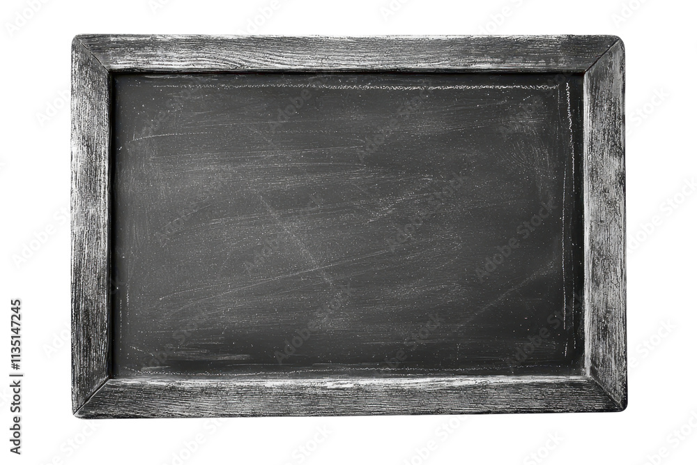 Fototapeta premium A wooden-framed black chalkboard with a smooth writing surface, ideal for notes, drawings, or educational purposes.