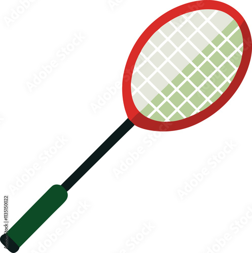 a badminton racket flat vector illustration with 