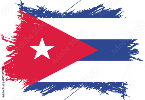 Vector illustration of grunge Cuba flag
