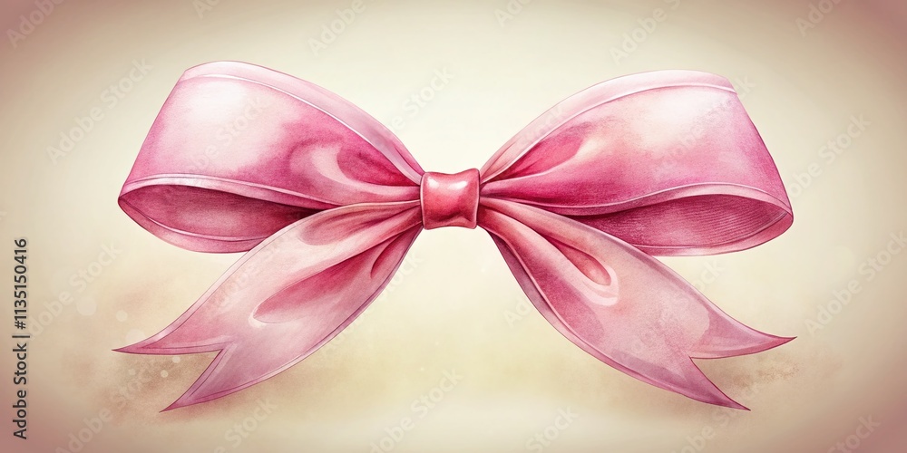 Silhouette of a Watercolor Pink Ribbon Bow Against a Soft Gradient Background, Ideal for Celebratory Themes and Elegant Designs, Perfect for Invitations and Crafts Silhouette of a Watercolor Pink Ribbon Bow Against a Soft Gradient Background, Ideal for Celebratory Themes and Elegant Designs, Perfect for Invitations and Crafts