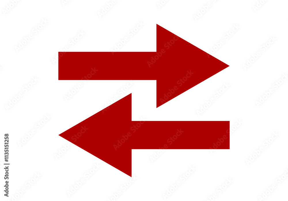 Flecha roja en dos direcciones derecha e izquierda Flecha roja en dos direcciones derecha e izquierda