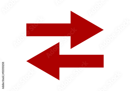 Flecha roja en dos direcciones derecha e izquierda