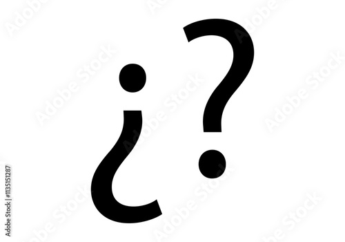 Icono negro de interrogación en fondo blanco