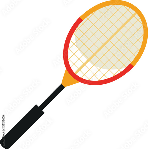 a badminton racket flat vector illustration with 