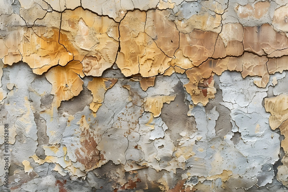 Textured Wall with Peeling Paint in Earthy Tones Textured Wall with Peeling Paint in Earthy Tones