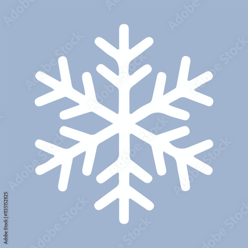 Snowflake Icon – Minimalist Winter-Themed Vector Illustration