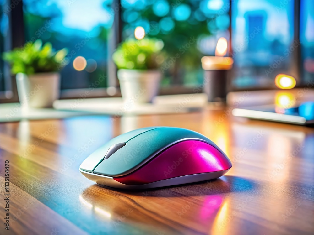 Sleek Wireless Computer Mouse on Modern Desk with Copy Space for Tech and Office Usage, Ideal for Blog, Website, or Advertisement Featuring Ergonomic Design and Functionality Sleek Wireless Computer Mouse on Modern Desk with Copy Space for Tech and Office Usage, Ideal for Blog, Website, or Advertisement Featuring Ergonomic Design and Functionality