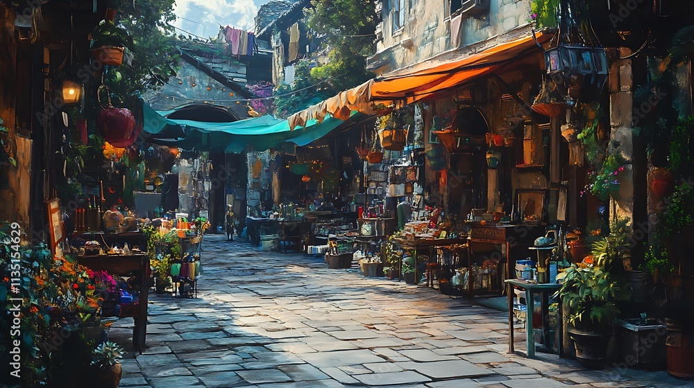 Urban Mystique Illustration with Cityscapes, Neon Lights, and Mysterious Atmosphere