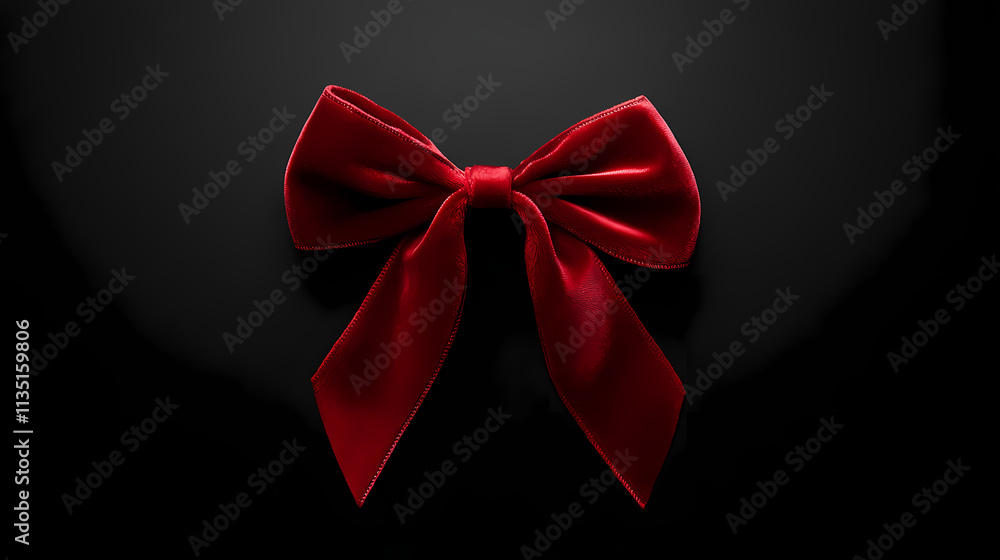 A striking red velvet bow is centered on a dark black background, creating a dramatic and luxurious composition. Velvet. Illustration A striking red velvet bow is centered on a dark black background, creating a dramatic and luxurious composition. Velvet. Illustration