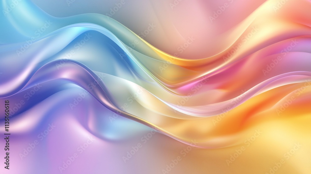 Obraz premium Ethereal Pastel Waves: Abstract Fluid Art Background